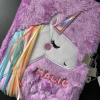 Customized a5 horizontal line notebook, fluffy unicorn color page horizontal line notebook, password lock notepad, diary, student notebook details Picture